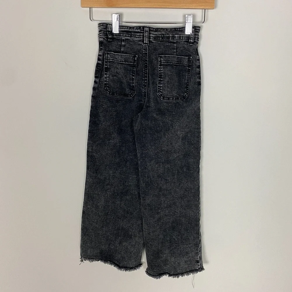 Compania Fantastica Mini Jeans Wide Leg Girls 10 Black Raw Hem